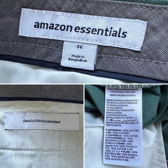 NWT Amazon Essentials Classic Fit 9" Short Sage Green Men's Size 36 Preppy - Picture 13 of 13